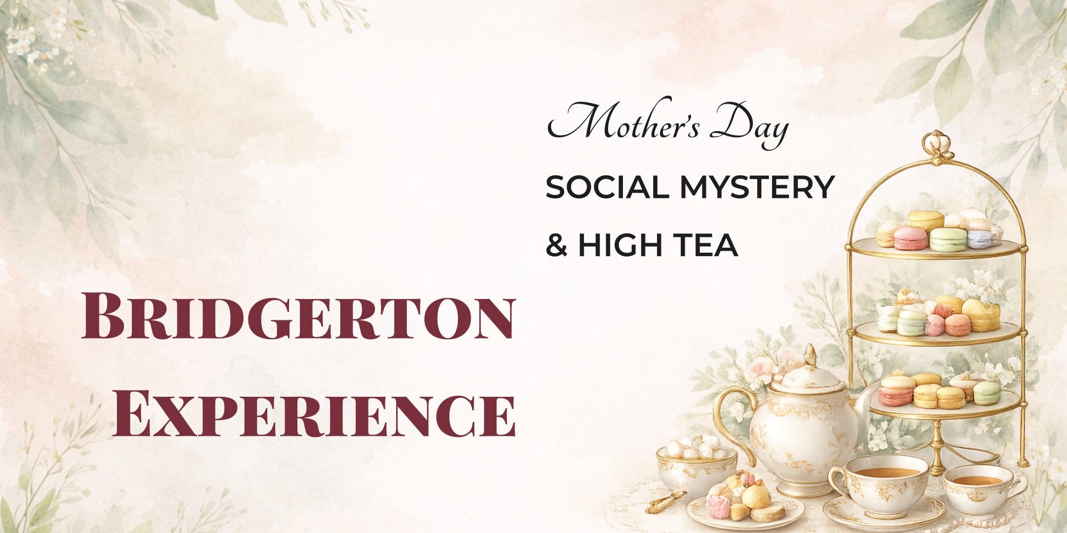 Elegant high tea set with fine china and treats