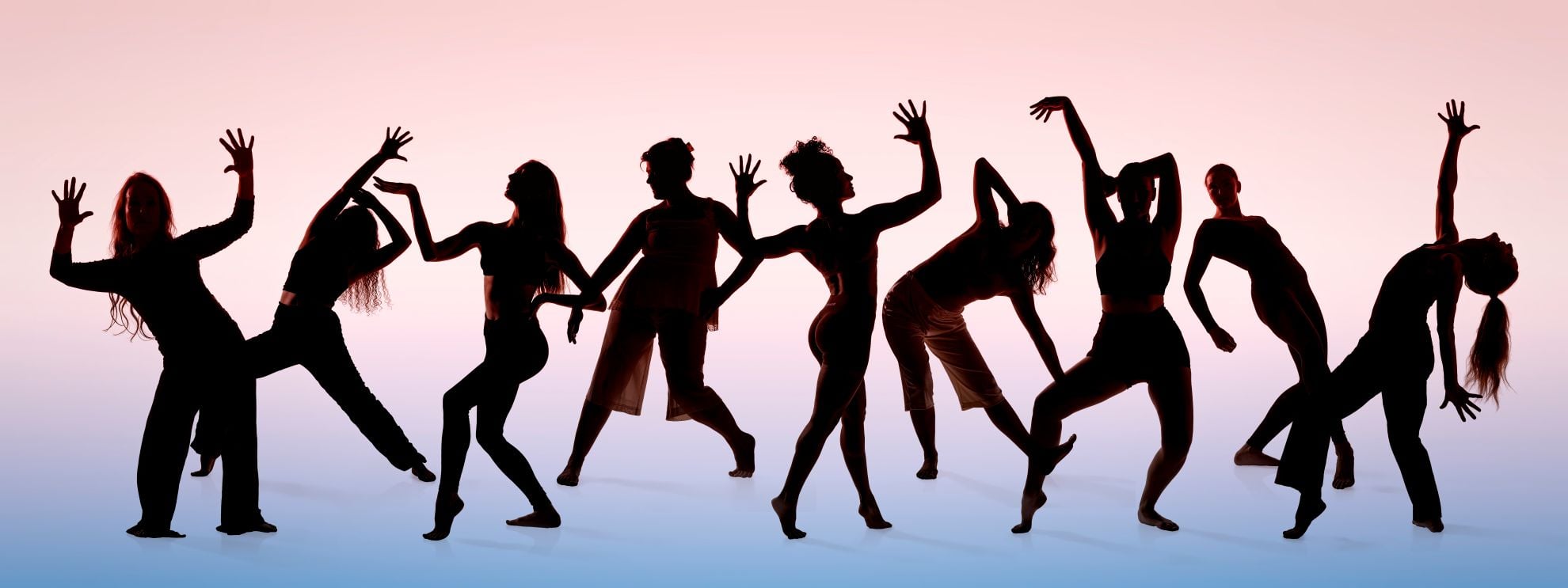 silhouettes of dancers in different shapes