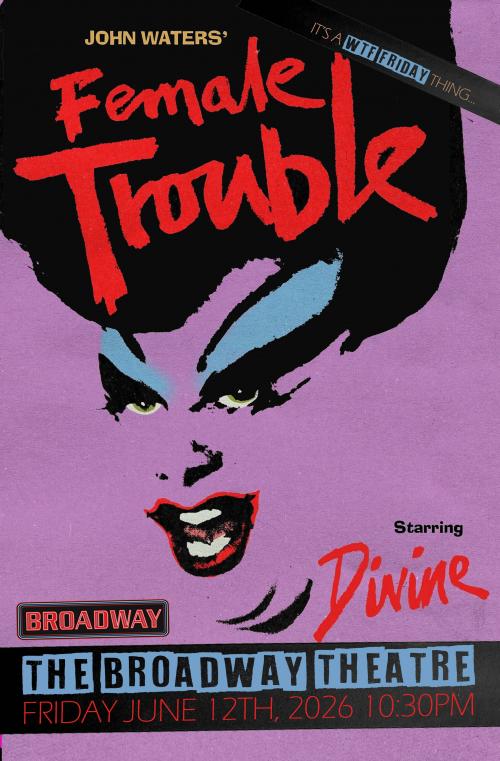 Image of Drag Queen Divine in an artistic rendering, with her facial features emphasized in a grainy-paint way.