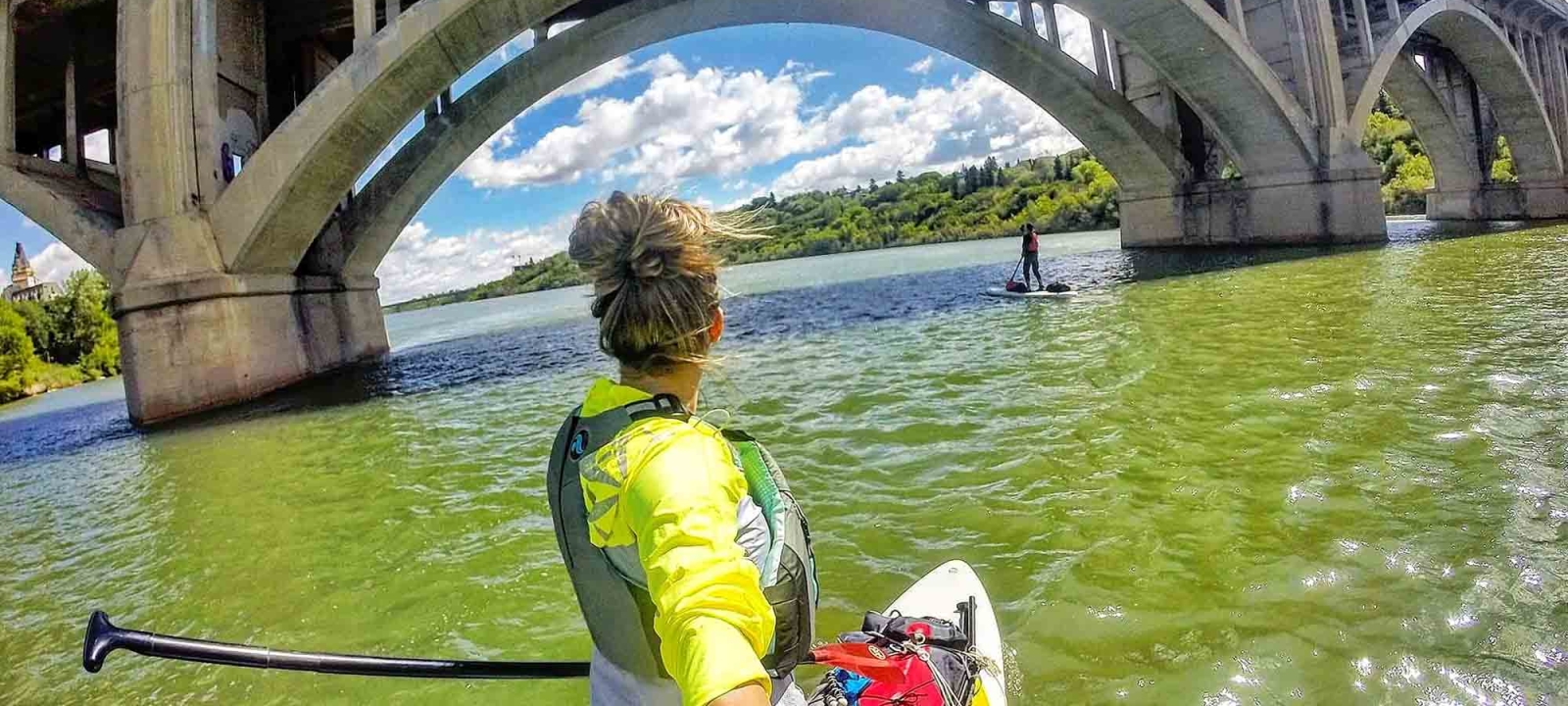 Paddleboarding the Chief Whitecap Waterway South of Saskatoon