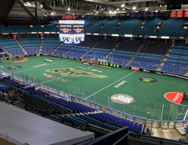 Indoor lacrosse area for the Saskatchewan Rush team 