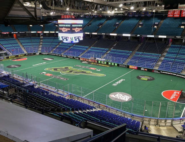 Indoor lacrosse area for the Saskatchewan Rush team