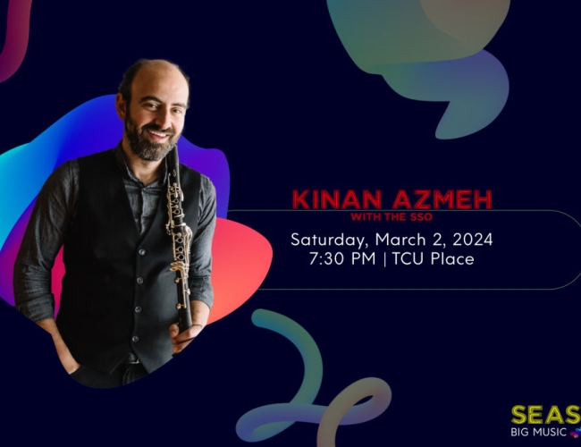 Poster for Kinan Azmeh with the SSO event
