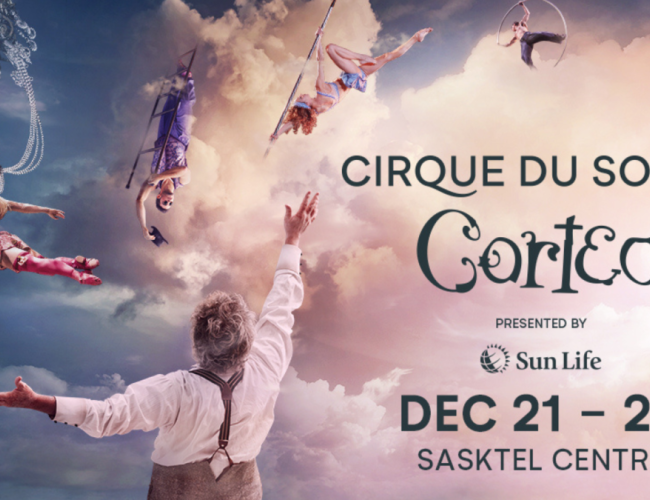 Poster for the event featuring acrobats