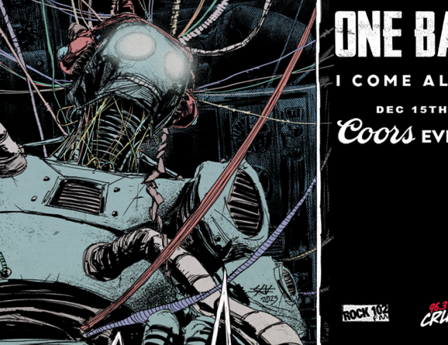 Poster for the event featuring a robot with a lot of wires coming out of it