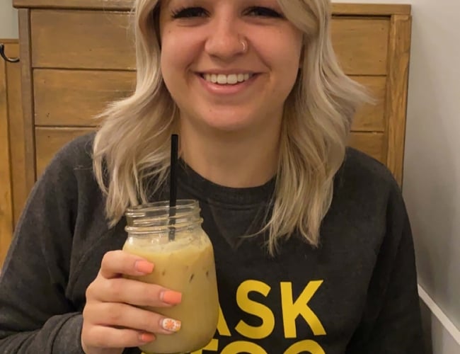 headshot with drink