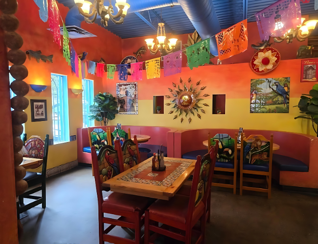 Mexican style decorations in a restaurant