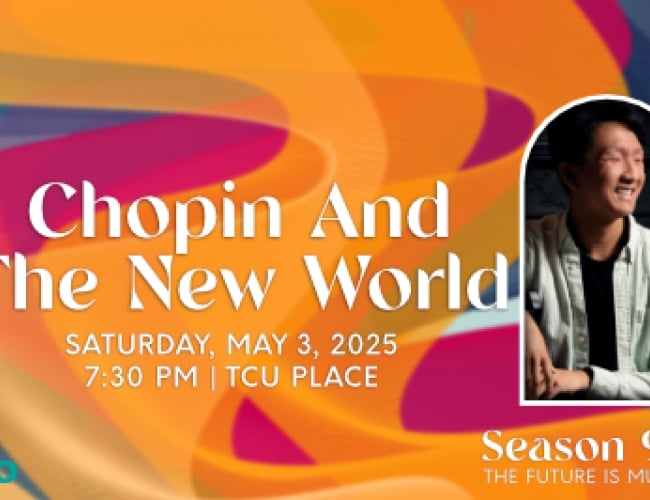Pianist Jerry Hu returns home to perform Chopin’s Piano Concerto No.1 led by Maestra Tania Miller.