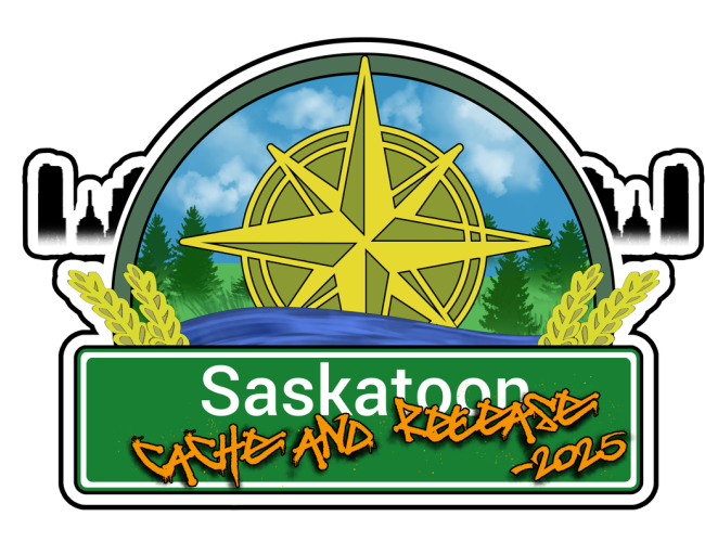 Logo for the Saskatoon And Area Geocaching Association SCAR 2025 Saskatoon Cache and Release