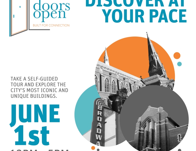Doors Open Saskatoon - Discover at your pace! Come take a self-guided tour and explore the city's most iconic and unique buildings at this free community event on Sunday, June 1 from 12:00pm - 5:00pm.