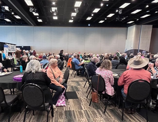 A large crowd enjoying the entertainment at Spotlight on Seniors 2024