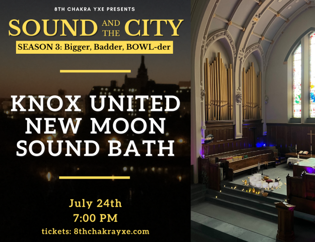 Knox United New Moon Sound Bath event poster