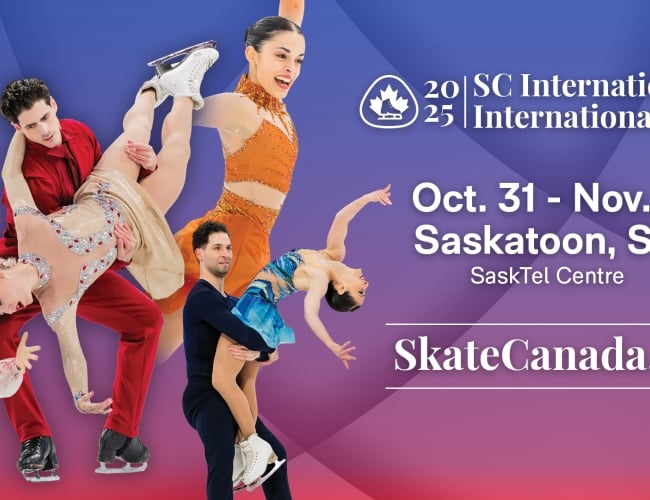 Image of skaters competing at Skate Canada International 2025, with the dates and location.