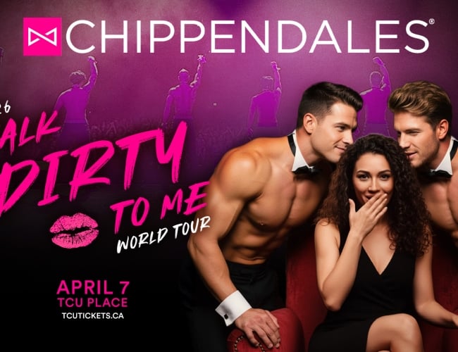 An image of two muscular men with a women in between them.