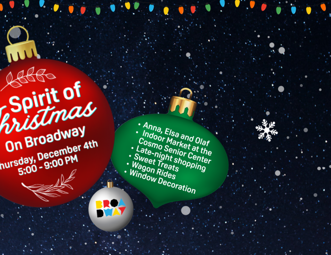 Spirit of Christmas on Broadway Thurs, Dec 4th 5:00PM-9:00PM Broadway Avenue and Cosmo Senior Centre