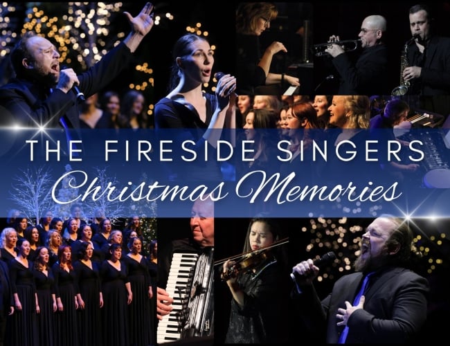 An image of people singing and playing instruments. 