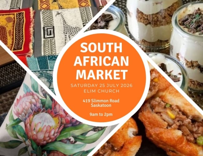 Vibrant display of goods that can be found at the South African market.