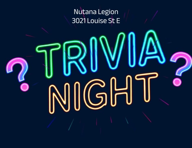 Photo os the words Triva Nigh in Neon Letters