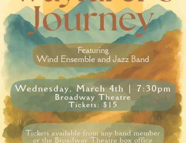 Image of a watercolour painted mountain with the sun behind it. 