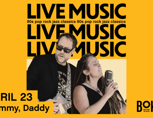 Poster for Live Music at Bokeh lounge. Artists are Mommy Daddy and the date is April 23