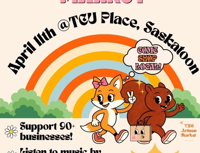 details of the market. Yxe artisan Market spring '26 10-5pm at TCU Place