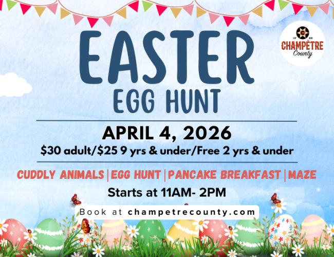 Easter Egg Hunt and Pancake breakfast April 4th at champetre county