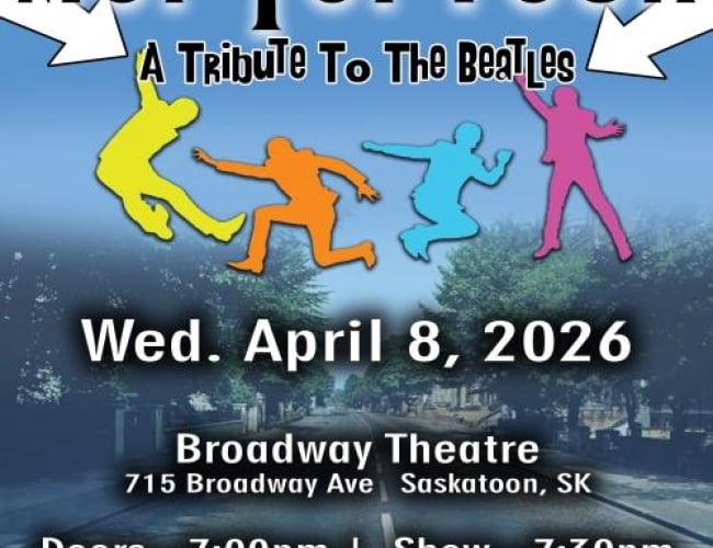 Image of the famous Beatles crossing guard with four people outlined in different colours jumping in the air.