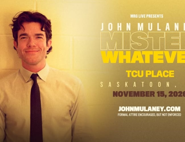An image of John Mulaney promoting his Mister Whatever Comedy Show.