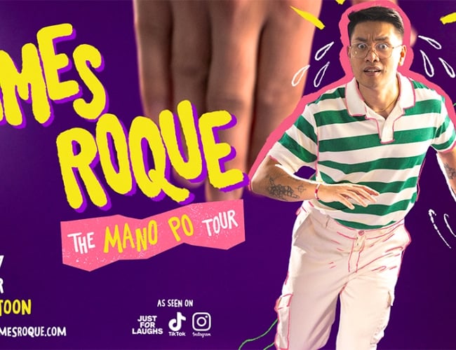 Poster for James Roque - Mano Po Tour. May 17 at the Art Bar in Saskatoon.