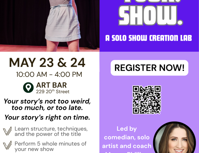 Poster with registration information and short blurb and photo of instructor Megan Phillips