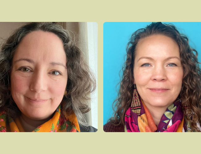 Headshot of Erin Suliak (left) and Vanessa Hyggen (right)