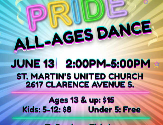 PRIDE ALL AGES DANCE AT ST. MARTINS UNITED CHURCH SASKATOON