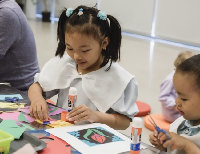 Children participate in art making activities during a past WEGO.
