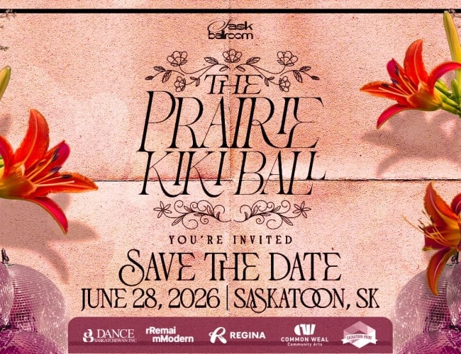 The Prairie Kiki Ball is a Pride Month Ballroom celebration of what makes the Prairies special. Inspired by Saskatchewan’s beautiful landscapes and, most importantly, its people, this historic event honours prairie pride and Sask Ballroom’s year-long programming and mission to bring Ballroom to Saskatchewan.