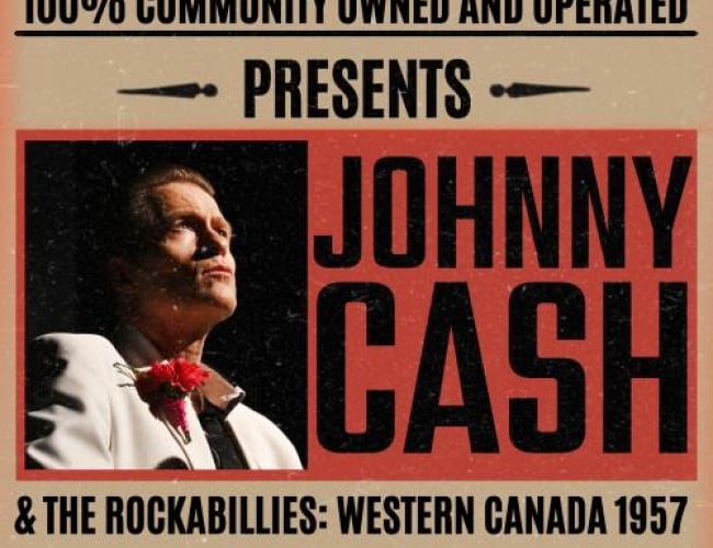 Image of impersonator as Johnny Cash, looking off to the distance.