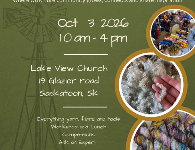 Silver Willow Fibre FEstival starts 10am -4pm Oct 3 at Lakeview Church