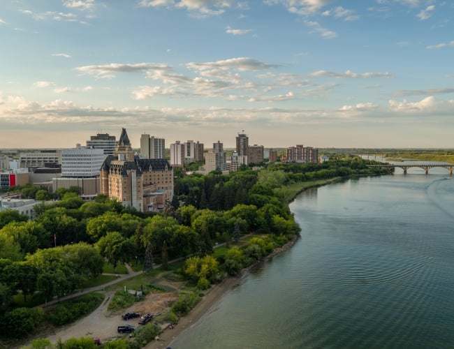 Saskatoon Aerial Shot of River