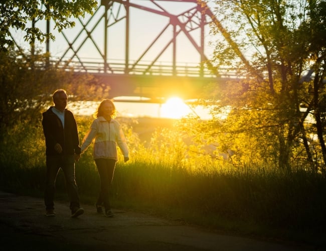 Couple with Sunshine in Background (Inverted)