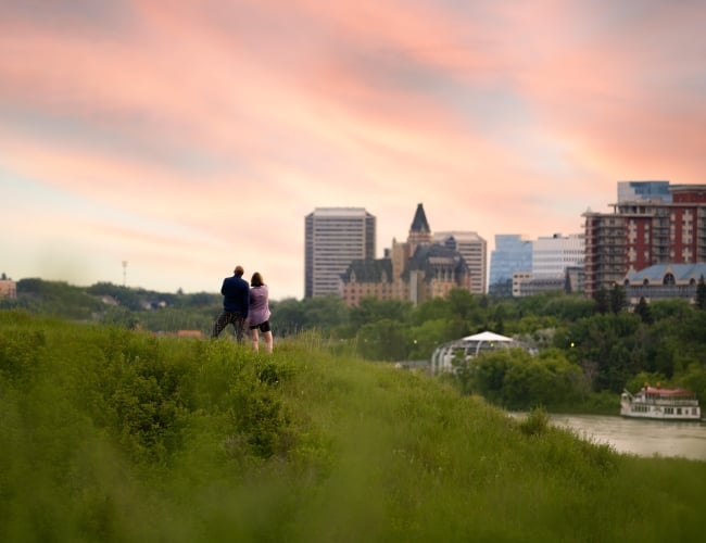 Couple Admiring View from Meewasin Trail