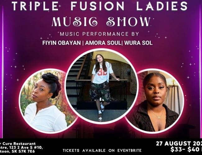 Purple Back and Three Young Female Artists displayed side by side.