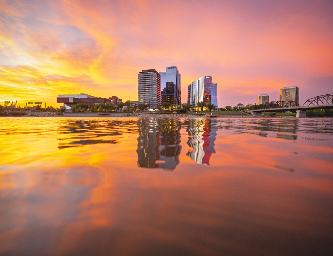 River Landing at Sunset
