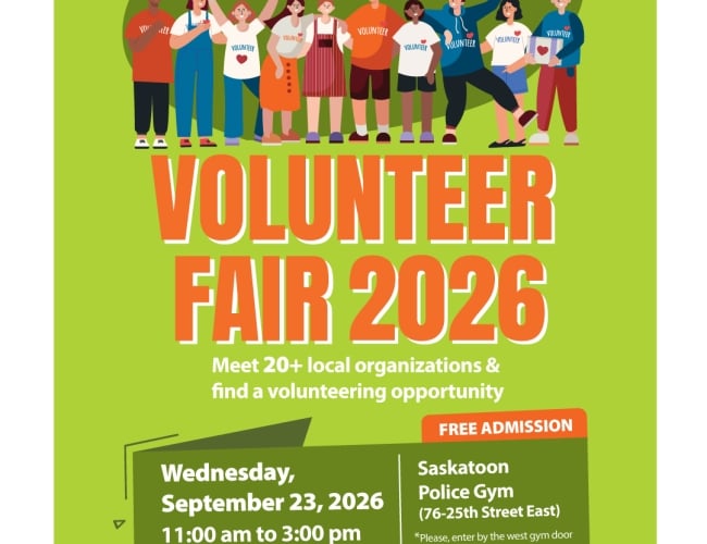 The annual Volunteer Fair, hosted by the Saskatoon Open Door Society, will feature over 20 Saskatoon-based organizations showcasing their services and promoting a wide range of volunteer opportunities.  Attendees will have the chance to explore roles that match their interests and skills in areas such as cultural diversity, nature and the environment, sports, arts and music, sustainability, newcomer support and integration, and much more.  This event is a great opportunity for anyone looking to give back to