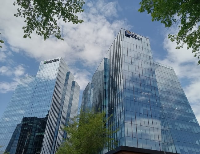 Reflective Buildings River Landing