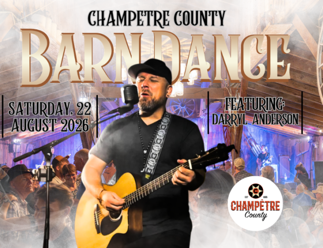 Champetre County Summer Barn Dance featuring Darryl Anderson on August 22 2026
