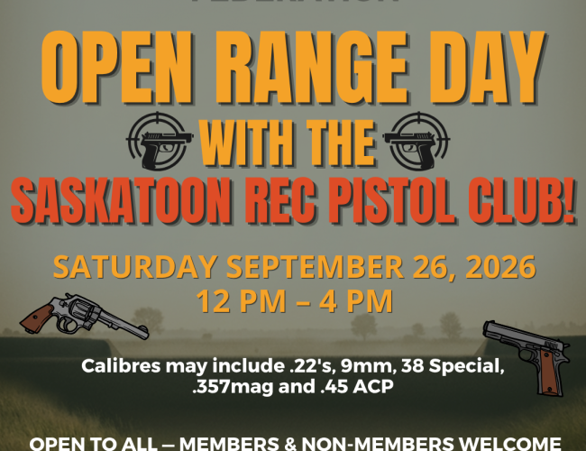 Open range day poster for saturday september 26th at 12pm