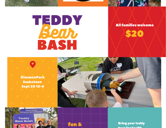 Image of children and adults smiling, details describe a fun family event at Kinsmen Park Sunday Sept 20 from 12-4 pm
