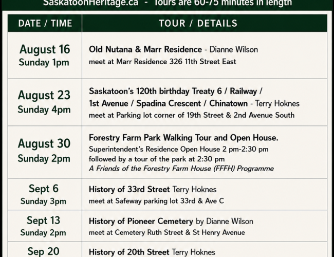 Walking Tours 2026 Aug & Sep
