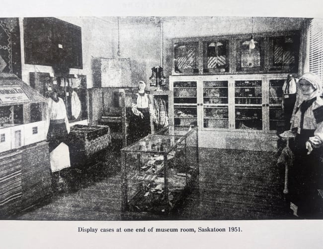 Museum display, Saskatoon, 1951, photo from the collection of the Ukrainian Museum of Canada