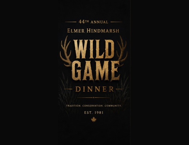 Wild game dinner poster and graphic