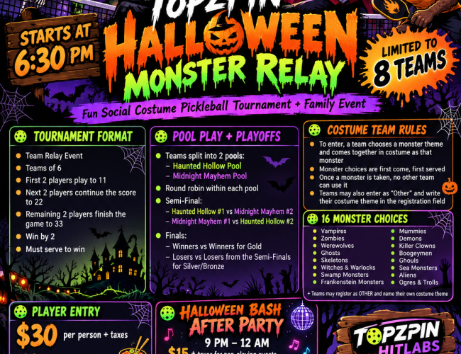 Monster relay pickleball tournament rules and regulations